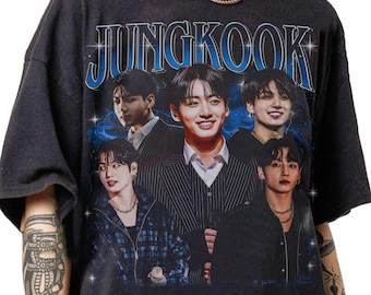 T-shirt vintage bootleg anni '90 di Jung Kook in edizione limitata, T-shirt classica streetwear Kpop di Jung Kook, T-shirt unisex di Jung Kook, regalo per uomo e donna.
