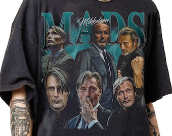 Limited Mads Mikkelsen 90s Bootleg Vintage T-Shirt, Retro Mads Mikkelsen Streetwear Classic Tee, Gifts For Women and Man Unisex T-Shirt