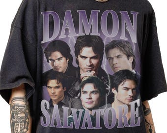 Limited Damon Salvatore 90s Bootleg Vintage T-Shirt, Retro Damon Salvatore Streetwear Classic Tee, DamonSalvatore Tee Gift For Women and Man