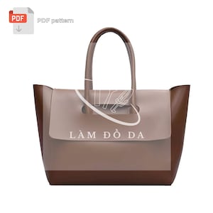Frauen Tote Handtasche PDF Schnittmuster, Tote Bag Schnitt DIY, Einkaufstasche Schnittmuster, Tote Tasche mit Klappe, große Tote, Laptoptasche **KEIN Tutorial**