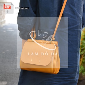 Crossbody Bag PDF Pattern, Saddle Bag Schnittmuster, Mini Damen Tasche Schnittmuster, Leder Geldbörse, Leder DIY, PDF Pattern, Leathercraft / keine Anleitung