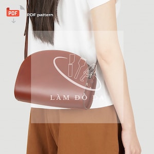 Crossbody Bag PDF Schnittmuster, Ledertasche Schnittmuster, runde Schultertasche, PDF Schnittmuster, Satteltasche Schnittmuster, Leathercraft / ohne Anleitung