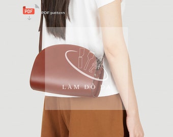 Crossbody Bag PDF Pattern, Leather Bag Pattern, Round Shoulder Bag, PDF Pattern, Saddle bag Pattern, Leathercraft / no tutorial