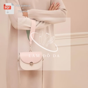 Runde Tasche mit Handgelenkgriff PDF Muster, Mondtasche, Halbmondtasche, Halbmondtasche Muster, Crossbody-Tasche Muster, runde Schultertasche Muster