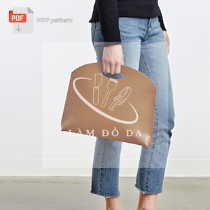 Leder PDF Muster, Laptoptasche Muster, PDF Muster, Minimalistische Clutch Muster, Retro Business Aktentasche, Leder Business Tasche Muster