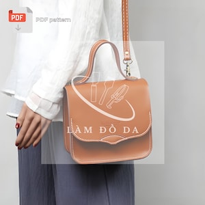 Crossbody Bag PDF Pattern, Handle bag pattern, Women Mini bag, PDF Pattern, Leather Purse, Saddle bag Pattern, Leathercraft **NO tutorial**