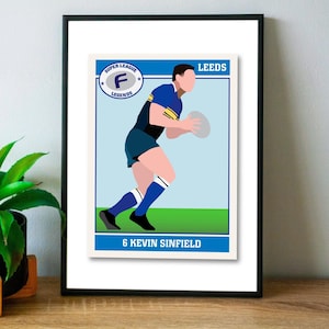 Kevin Sinfield, leggenda della Super League, ottimo regalo per i tifosi del Rugby League, regalo del Leeds Rugby, decorazione da parete, regali per lui. 3 misure.