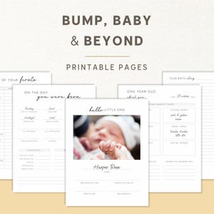 Printable Pregnancy & Baby Memory Book: Milestone Journal, Keepsake PDF (65 Pages)