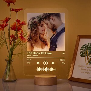 Acrylic Song Plaque Custom, Gift For Boyfriend, Gift for her, Song with Picture Memorable Couple Gift Under 20 Dollars, Music Lover Gifts