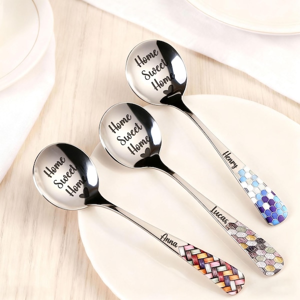 Custom Engraved Steel Soup Spoon: To A Lifetime of Enjoying Soup Together-11th Anniversary Gift
