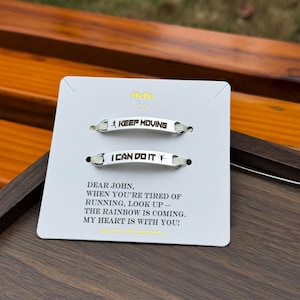 Etiquetas de sapato de aço inoxidável personalizadas: pingentes de cadarço gravados, presente motivacional para corrida
