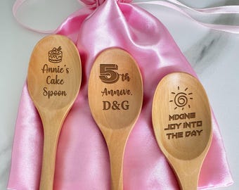 Personalized Cake Wooden Spoon, Anniversary, Birthday, Present Cooking, Salad Dressing Spoon, Wedding Gift