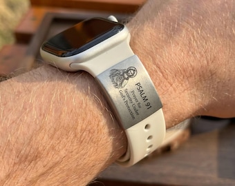 Personalized Watch Band Charm, Custom Photo Engraved Strap Slider, Motivational Gift for Friends