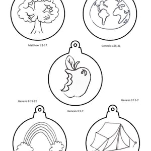 Jesse Tree Coloring Pages | Printable Digital Download of 25 Advent ...