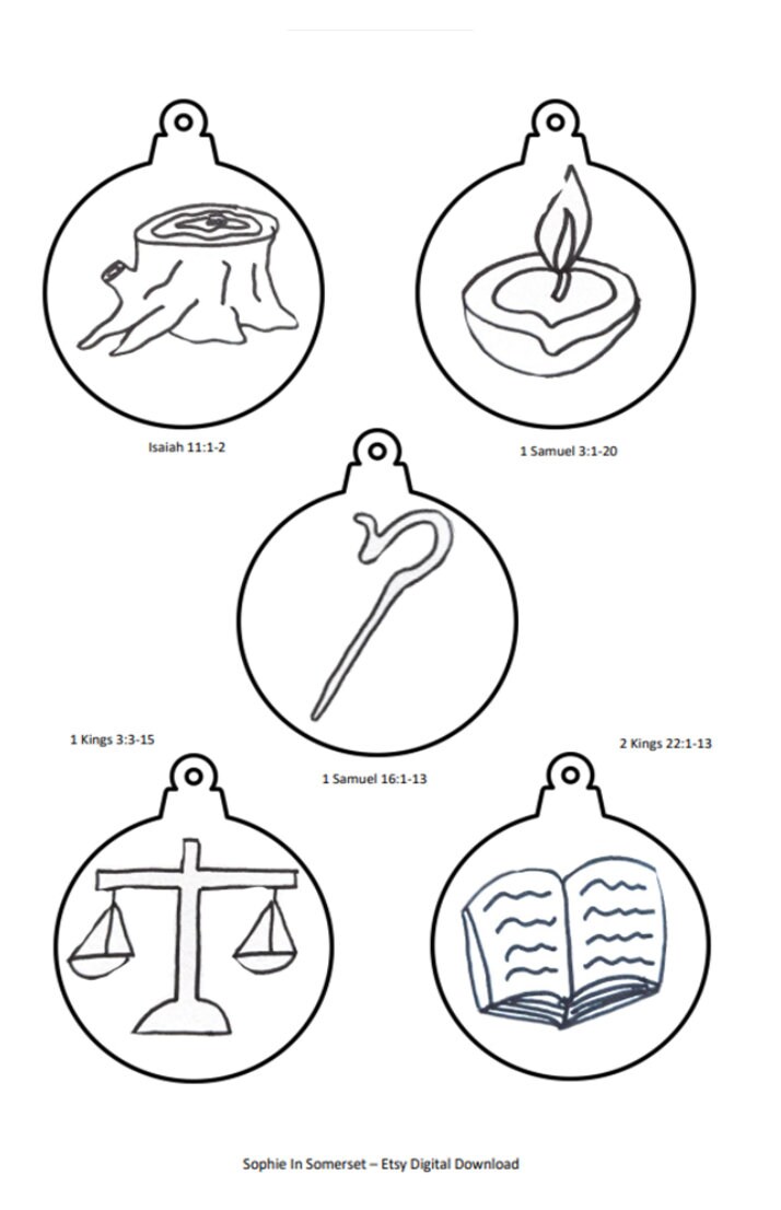 Jesse Tree Coloring Pages | Printable Digital Download of 25 Advent ...