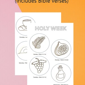 Holy Week Colouring Sheets with Bible Verses | Printable Easter Bible Craft | Sunday School Bible Activity for Kids | Easter Coloring