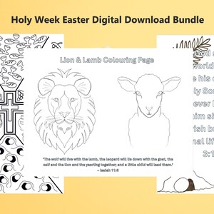 Holy Week Colouring Page Bundle | Sunday School Coloring Church Activity Christian Bible Craft Holy Spirit Easter Pentecost Youth Devotional