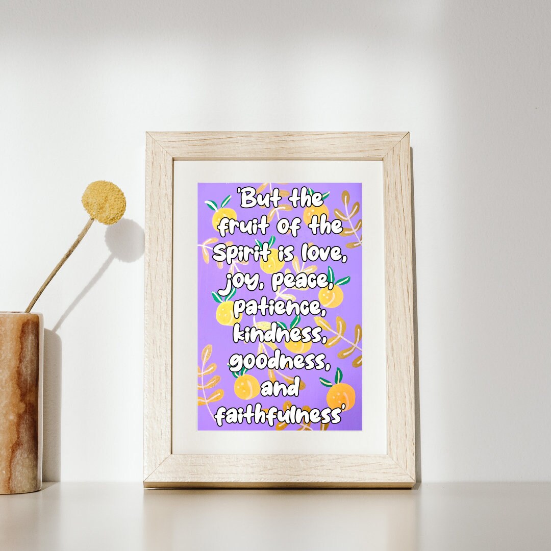 A4 Fruits of the Spirit Bible Verse Unframed Art Print Christian Wall ...
