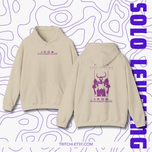 Hoodie Anime Solo Leveling Iron Hoodie - Elite Knight Grade Shadow Soldier Anime Sweatshirt Fanmade Design Manhwa Unisex Sweatshirt Gift