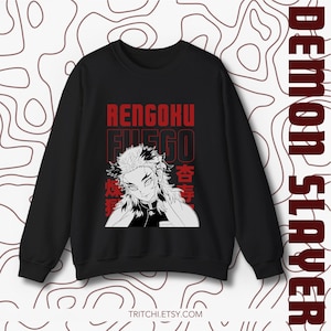 Moletom Rengoku, Suéter de Anime, Demon Slayer, Fuego, Moletom com Gráfico de Mangá, Presente de Anime, Moletom da Moda, Suéter Unissex, Popular