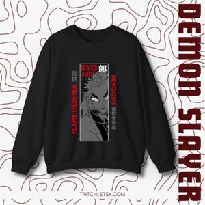 Moletom Rengoku, Suéter Flame Hashira, Presente de Anime Demon Slayer, Blusa de Mangá Kyojuro, Moletom de Anime Popular, Produtos da Moda Demon Slayer