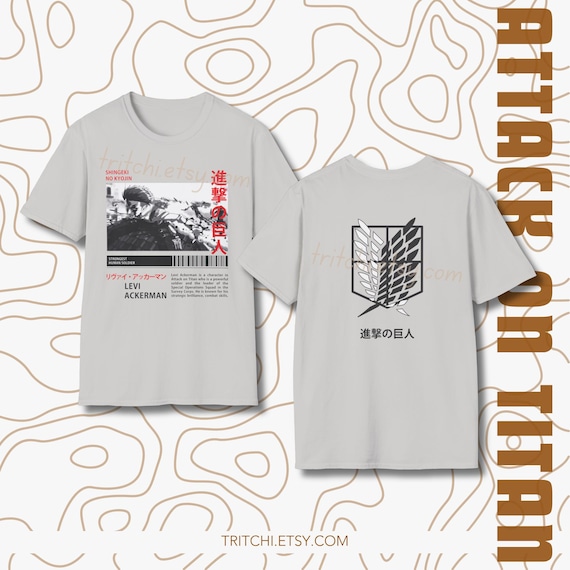 T-shirt Anime Levi Ackerman Attack on Titan Scout Regiment Logo Manga  Art Design Unisex Apparel for True Fans AOT Shingeki no Kyojin