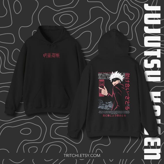 Jujutsu Kaisen Hoodie, Gojo Satoru Anime Pullover, Manga Graphic Sweatshirt, Otaku Fashion, Anime Gift Idea, Streetwear Aesthetic Clothing
