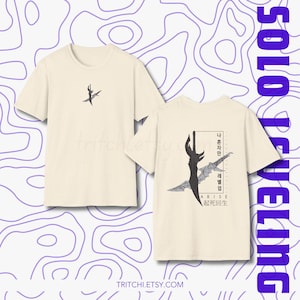 Tshirt Anime Solo Leveling Waffe Fan gemacht Design Sung Jin-Woo Perfektes Geschenk für Sie Ihn und Jungen Anime-inspirierte Shirt Komfortabel und langlebig