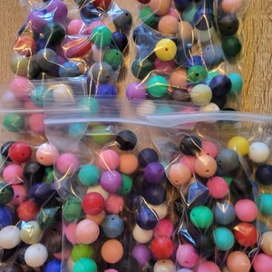 Solid Silicone Beads 15mm Assorted