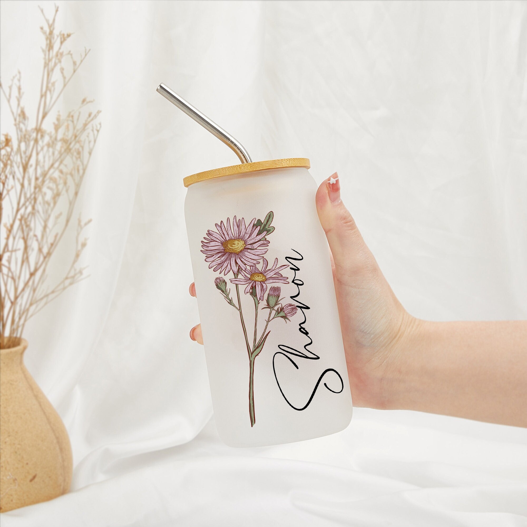 Every Flower Is A Soul Blossoming In Nature - Personalized Custom Glass  Cup, Iced Coffee Cup - Birthday Gift, Gift For Yourself