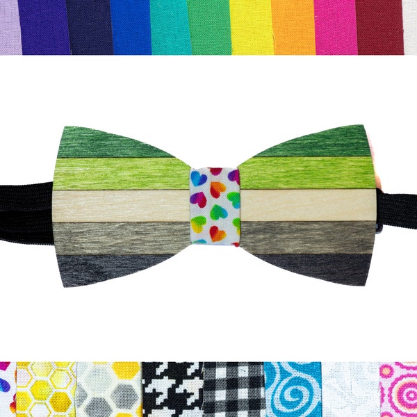 Aromantic Pride Wooden Bowtie - Colorful Statement Piece for LGBTQ+ Fashion