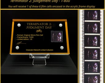 RARA pellicola originale da 35 mm - Terminator 2: Il giorno del giudizio in espositore acrilico personalizzato
