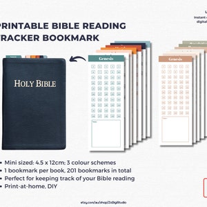 Bible Tab Reading Tracker Bookmarks Printable | PDF Download
