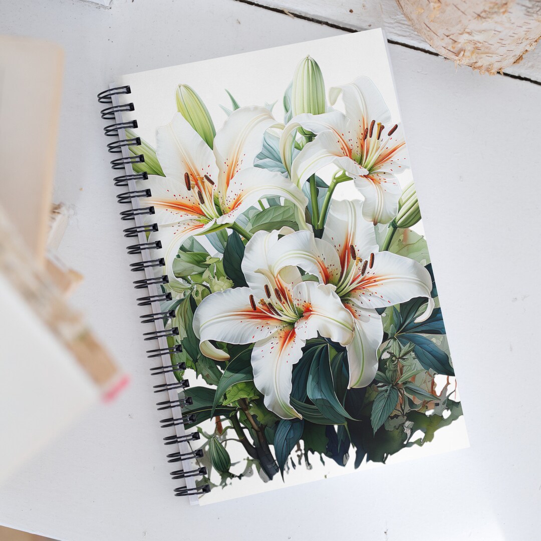 Lily Flower Notebook: Floral Journal With Ruled Line Paper - Etsy