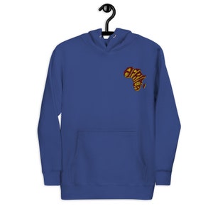 Auffällige helle Farbe Afrika Karte Hoodie - bestickte Vorder- und Rückseite - afrikanisch inspirierte Mode
