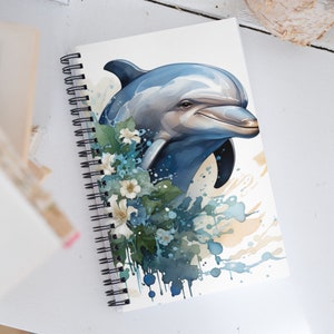 Quaderno dei delfini con carta a righe / Diario dei delfini / Materiale scolastico / Regalo per gli amanti dei delfini / Cancelleria dei delfini