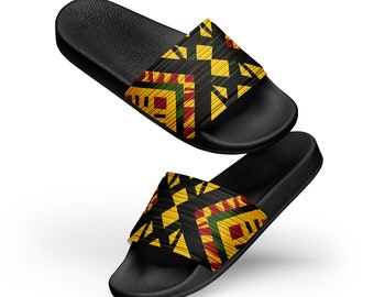 Ghanaian Kente Men's Slides - Cultural Fashion for Him