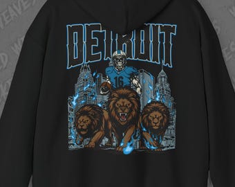 Detroit Football Hoodie, Cool Lions Football Hoodie, Detroit Crewneck, Lions Football Hoodie, Game Day Shirt, Lions Fun Gift