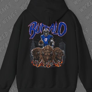 Buffalo Football Vintage Skeleton Hoodie - Fan Gift Unisex Heavy Blend Sweatshirt, Bills Graphic Hoodie