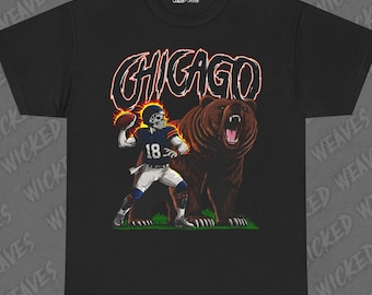 Chicago Football Tee, Skeleton Graphic Shirt, Football Fan Gift, Vintage Bears Inspired Shirt, Sports Lover Shirt, Illinois Football Top