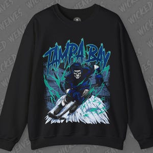 Tampa Bay Hockey Sweatshirt, Vintage Style Tampa Bay Hockey Crewneck, Tampa Bay Lightning Hockey Shirt, Skeleton Ice Hockey Sweater