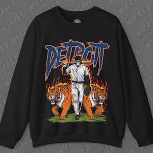 Detroit Baseball Sweatshirt, Cozy Crewneck for Fans, Sports Gifts, Tigers Vintage Style Apparel, MLB, Baseball Pullover