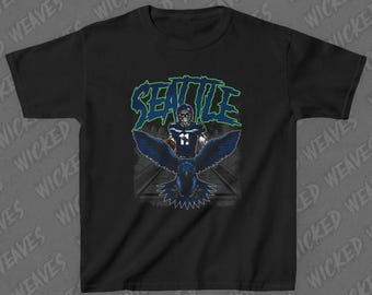 Seattle Football Kids Shirt, Seahawks Youth Football Tee, NFL Team Apparel, Children's Graphic T-Shirt, Sports Fan Top