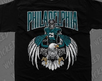 PHILADELHIA FOOTBALL Shirt, NFL Fan Tee, Football Team Shirt, Skeleton Tshirt, Sports Gift, Eagles Shirt, Graphic Tee