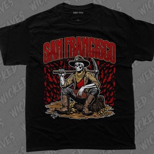 SAN FRANCISCO Football Shirt, NFL Fan Tee, Football Team Shirt, Skeleton Tshirt, Sports Gift, 49ers Shirt, Graphic Tee