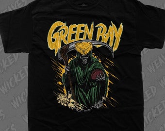 Maillot de football GREEN BAY, tee-shirt fan de la NFL, maillot de l&#39;équipe de football, t-shirt squelette, cadeau sport, chemise Packers, t-shirt graphique