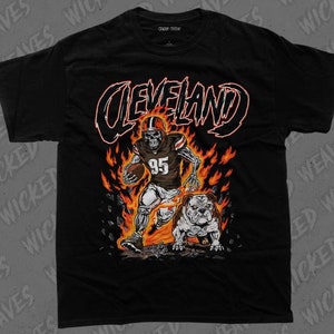 CLEVELAND Football Shirt, Unisex T-Shirt, Skeleton Tee, NFL Fan Apparel, Browns Graphic Tee, Sports Gift