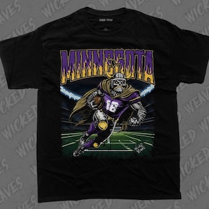 MINNESOTA FOOTBALL Shirt, Unisex T-Shirt, Skeleton Tee, NFL Fan Apparel, Vikings Graphic Tee, Sports Gift