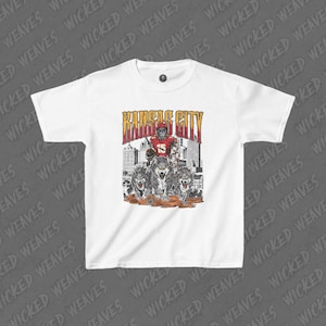 Kansas City Kids Shirt, Youth Football Tee, NFL Team Apparel, Children's Graphic T-Shirt, Sports Fan Top, Chiefs White