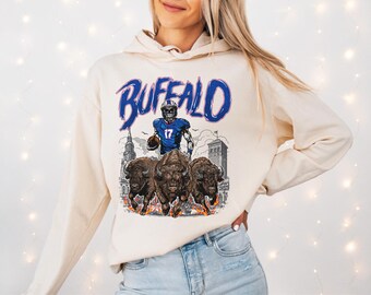 Buffalo Football Hoodie | Graphic Lightweight Hoodie | Skeleton Shirt | Comfort Colors® 1467 | Gift Hoodie | Vintage | Bills